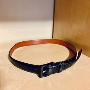 Lauren Ralph Lauren Black and Brown Leather Belt